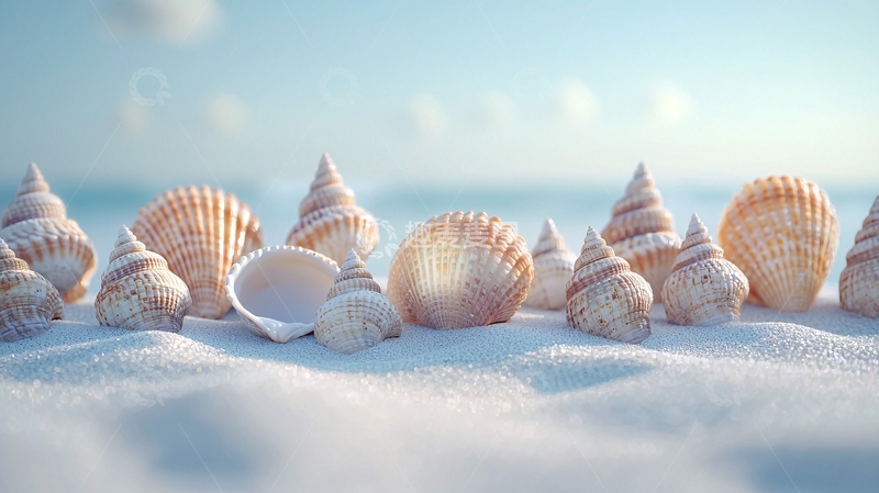 高清大图下载【趣麦麦图】沙滩上的贝壳5