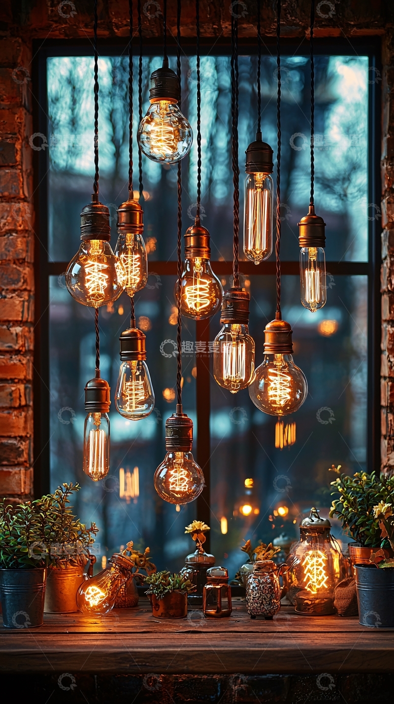 高清大图下载【趣麦麦图】复古灯泡