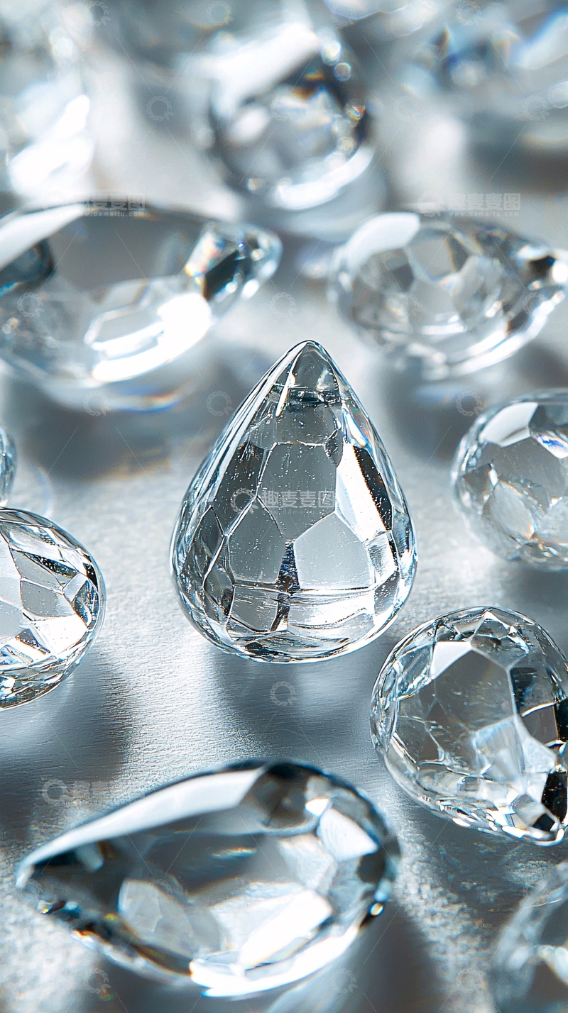 高清大图下载【趣麦麦图】水滴形透明水晶装饰品