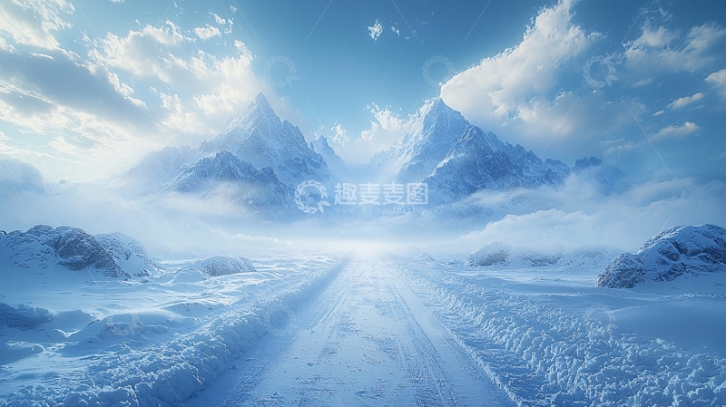 高清大图下载【趣麦麦图】雪山公路