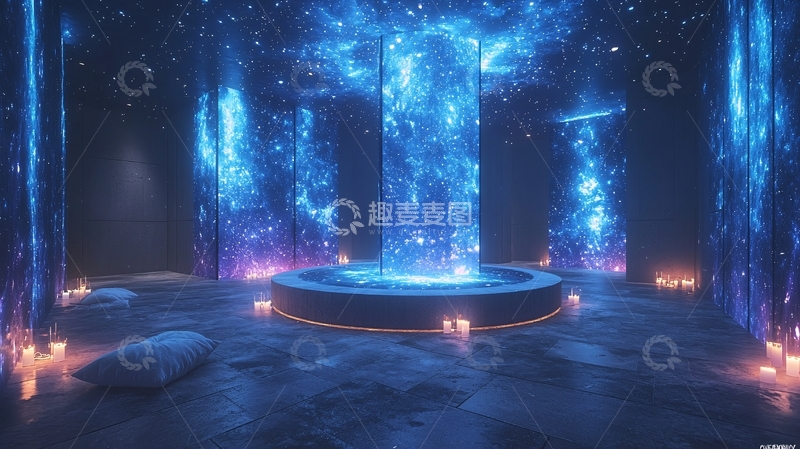 高清大图下载【趣麦麦图】蓝色能量柱