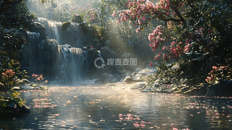 高清大图下载【趣麦麦图】梦幻瀑布