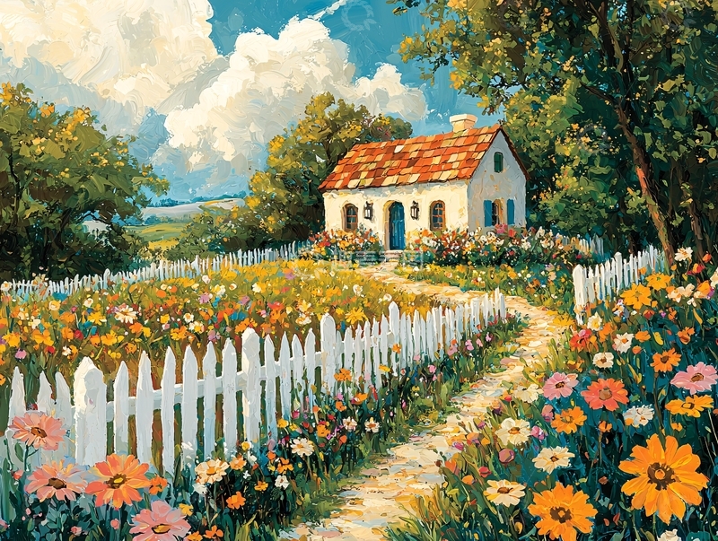 高清大图下载【趣麦麦图】田园风光小屋