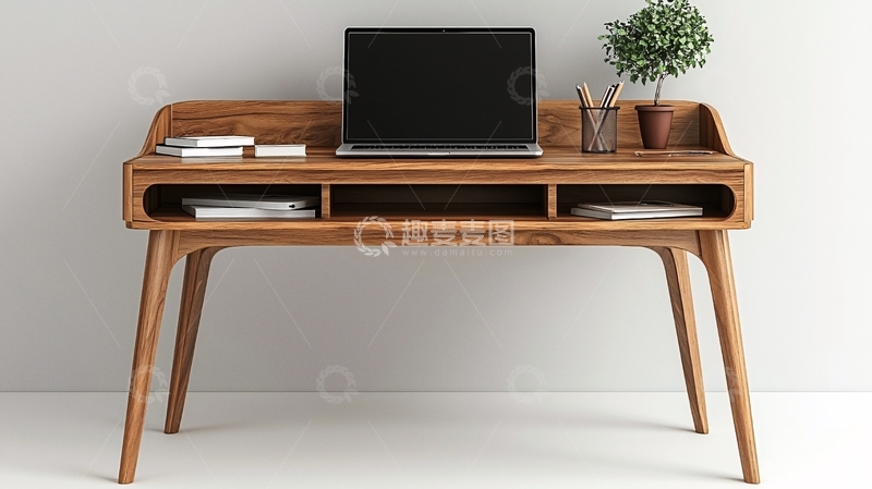 高清大图下载【趣麦麦图】简约实木电脑桌