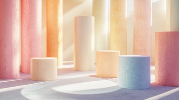 柔和色系圆柱体背景