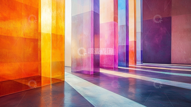 高清大图下载【趣麦麦图】彩色玻璃柱