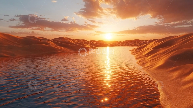 高清大图下载【趣麦麦图】沙漠日落