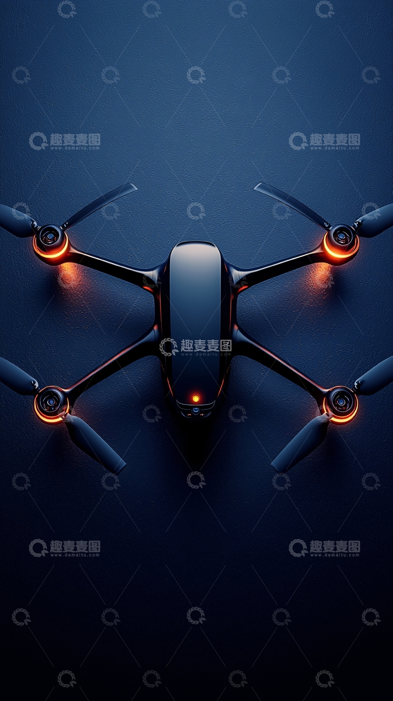 高清大图下载【趣麦麦图】黑色无人机俯瞰图
