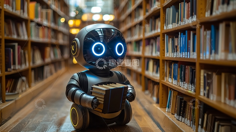 高清大图下载【趣麦麦图】机器人图书馆