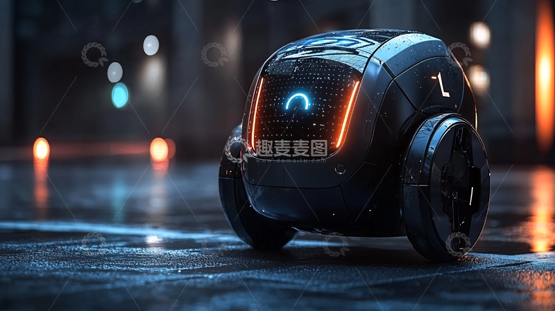 高清大图下载【趣麦麦图】未来感自动驾驶机器人