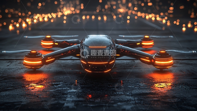 高清大图下载【趣麦麦图】未来科技无人机