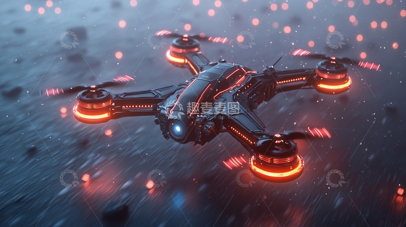 高清大图下载【趣麦麦图】未来科技感无人机