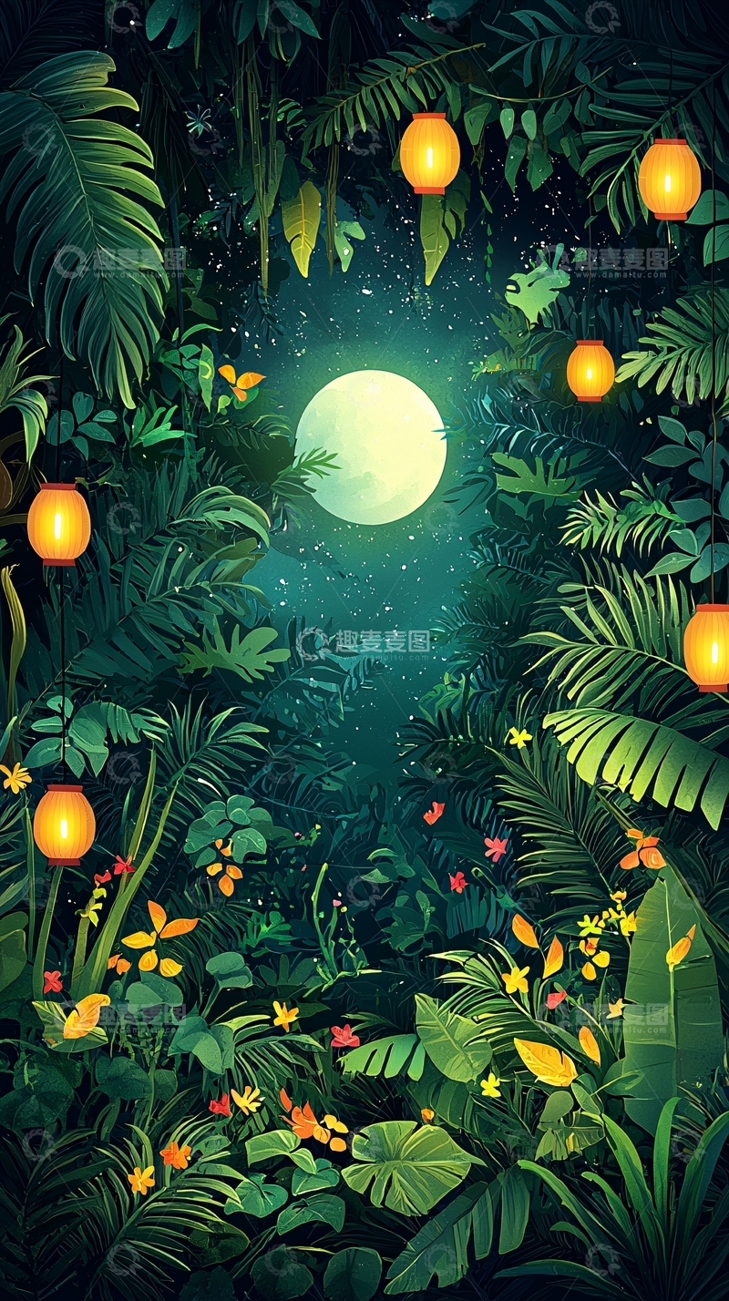 高清大图下载【趣麦麦图】月光森林