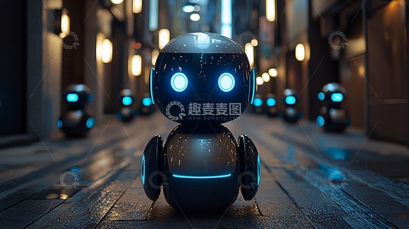 高清大图下载【趣麦麦图】未来都市机器人