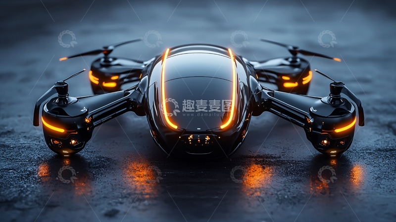 高清大图下载【趣麦麦图】未来科技感无人机