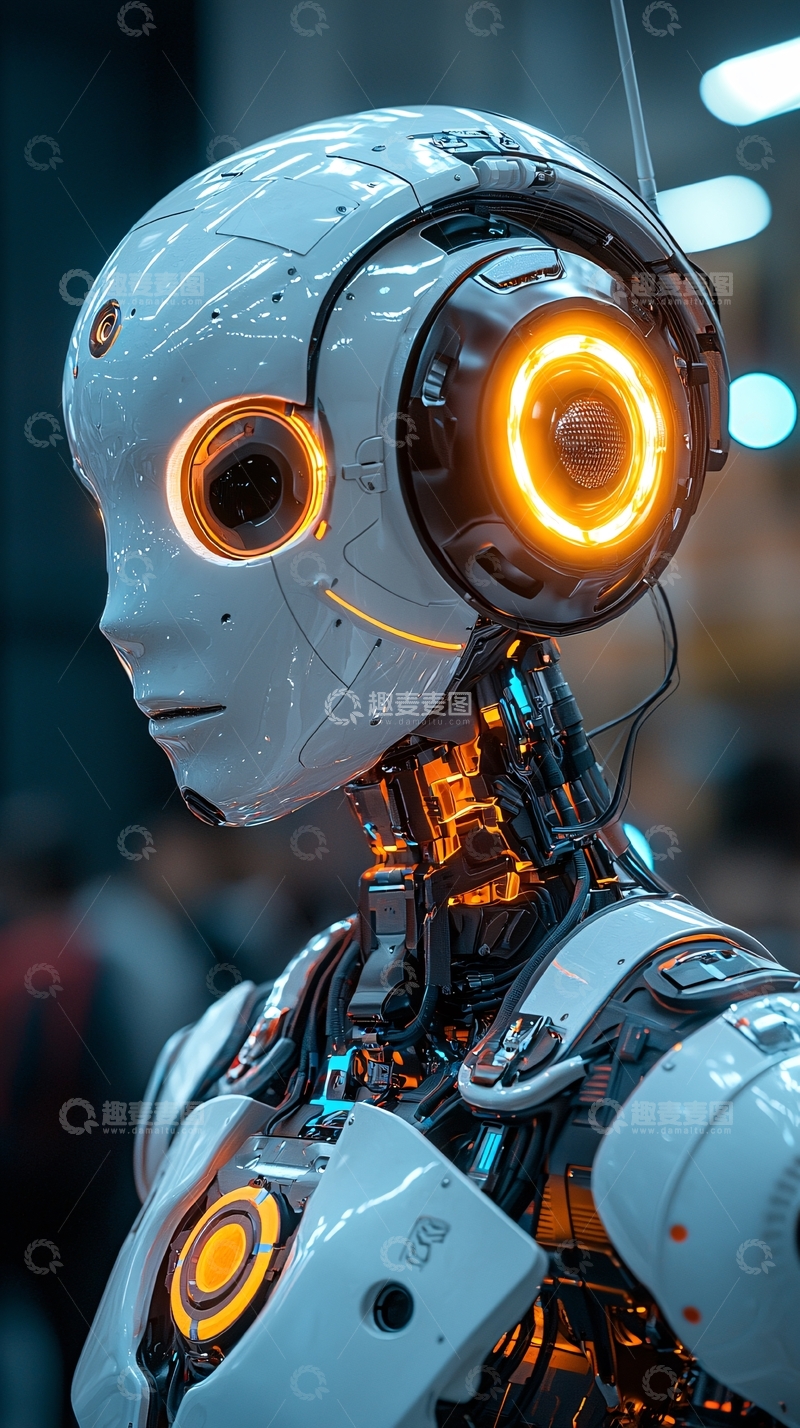 高清大图下载【趣麦麦图】未来感机器人头部特写