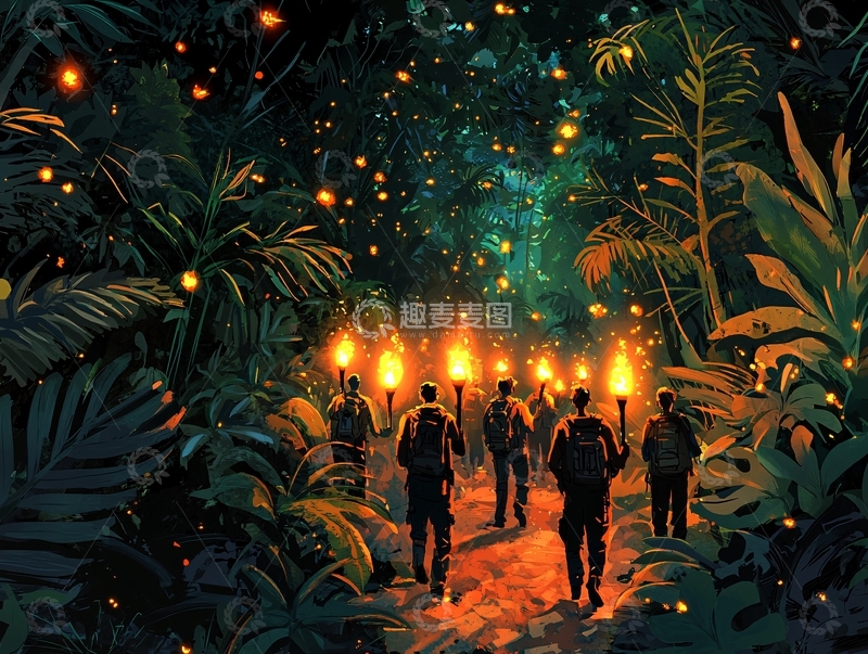 高清大图下载【趣麦麦图】黑暗丛林探险队