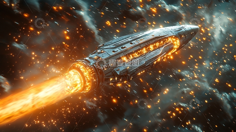 高清大图下载【趣麦麦图】宇宙飞船高速飞行