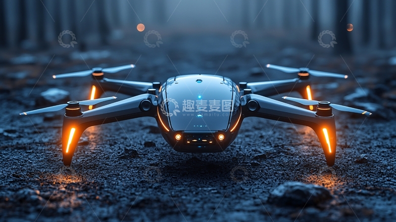 高清大图下载【趣麦麦图】未来科技感无人机
