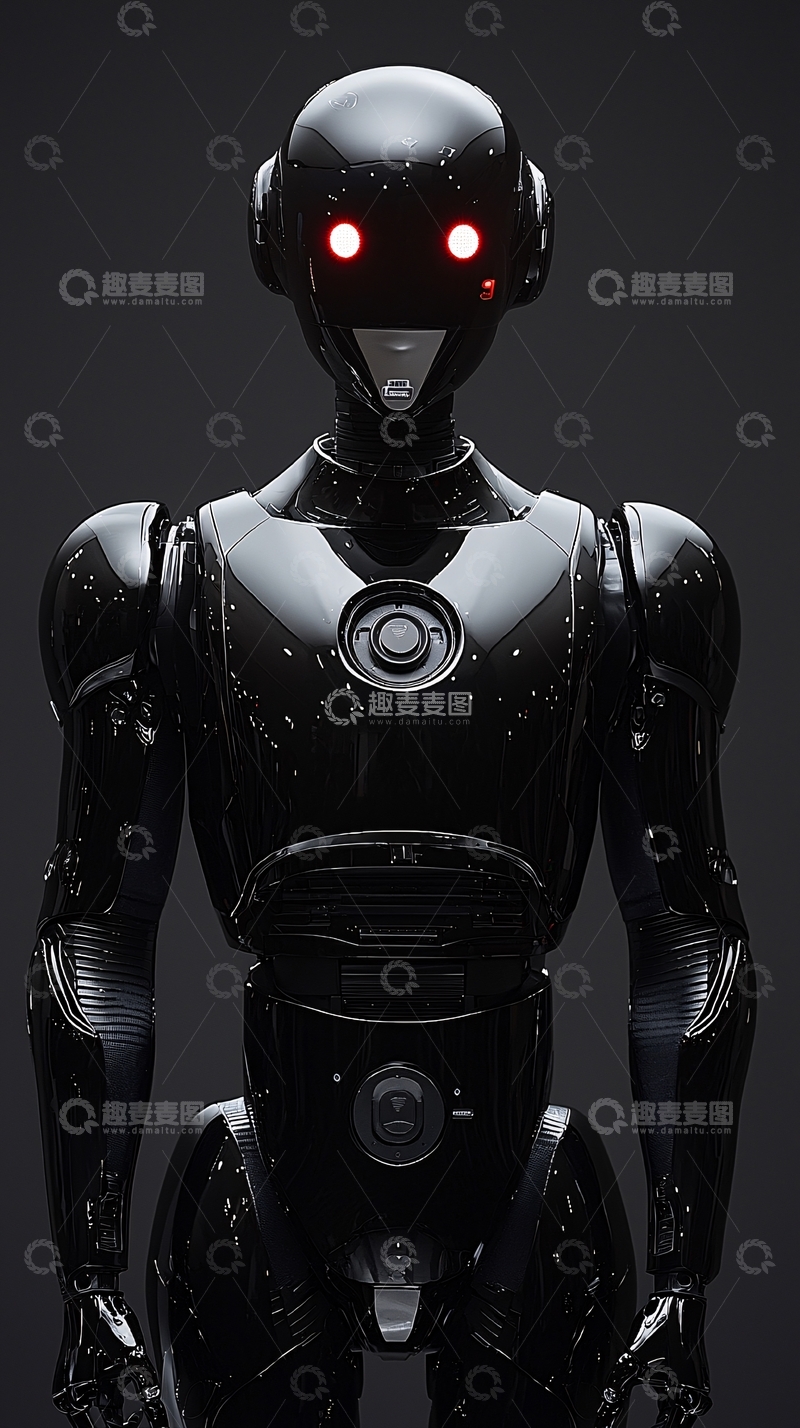 高清大图下载【趣麦麦图】黑色机器人