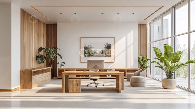 高清大图下载【趣麦麦图】现代简约木质办公空间