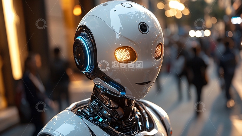 高清大图下载【趣麦麦图】未来都市机器人