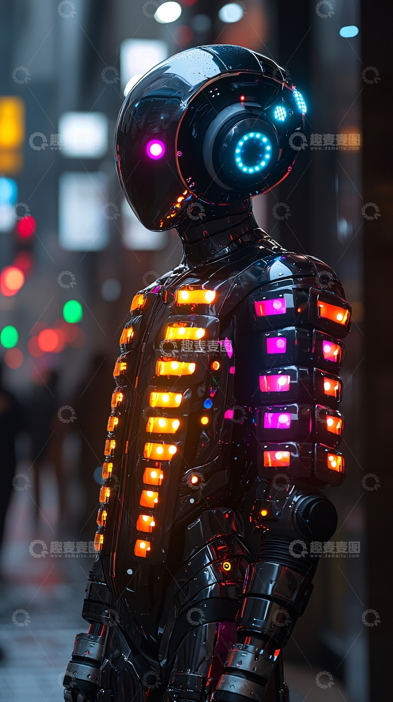高清大图下载【趣麦麦图】炫酷未来感机器人