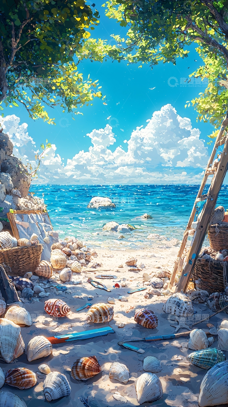 高清大图下载【趣麦麦图】阳光沙滩海边风景