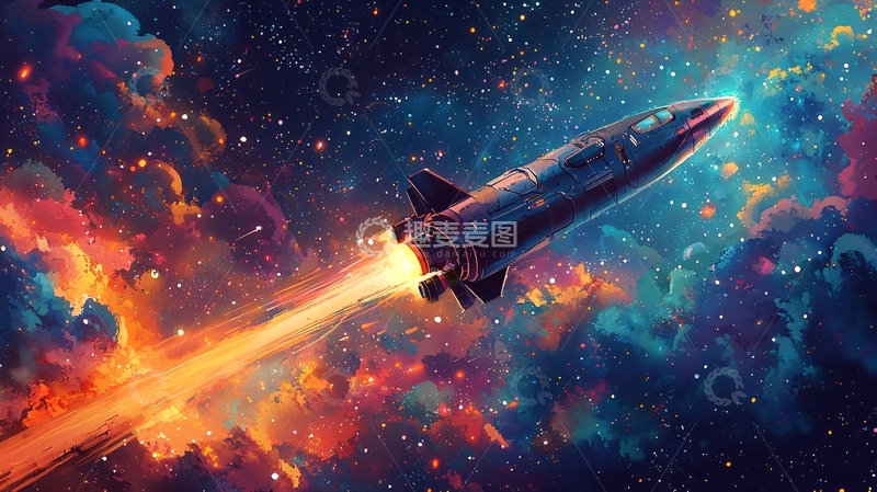 高清大图下载【趣麦麦图】宇宙飞船发射