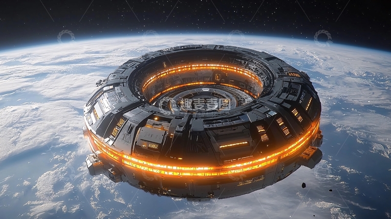 高清大图下载【趣麦麦图】太空环形宇宙飞船
