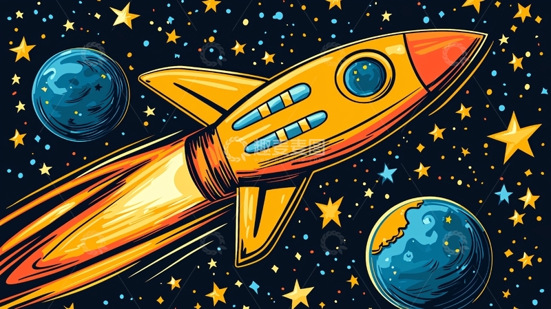 高清大图下载【趣麦麦图】太空火箭