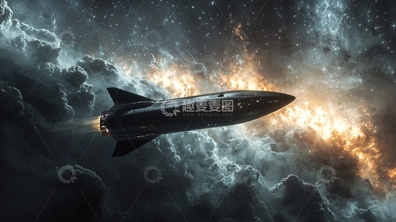 高清大图下载【趣麦麦图】宇宙飞船突破云层