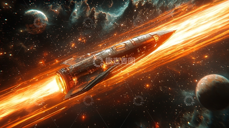高清大图下载【趣麦麦图】宇宙飞船超光速飞行