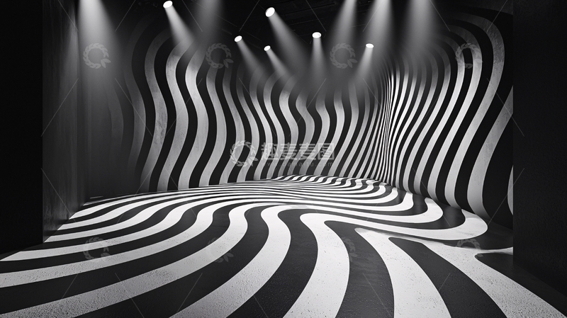 高清大图下载【趣麦麦图】黑白条纹空间