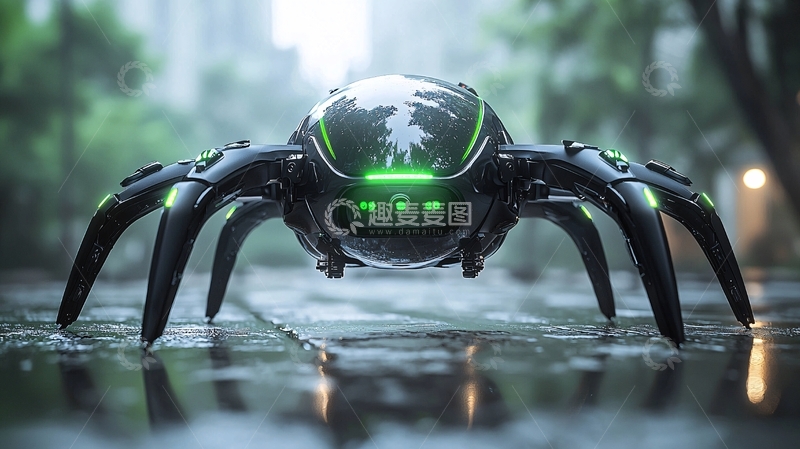 高清大图下载【趣麦麦图】未来科技感蜘蛛机器人