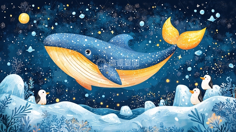 高清大图下载【趣麦麦图】星空鲸鱼