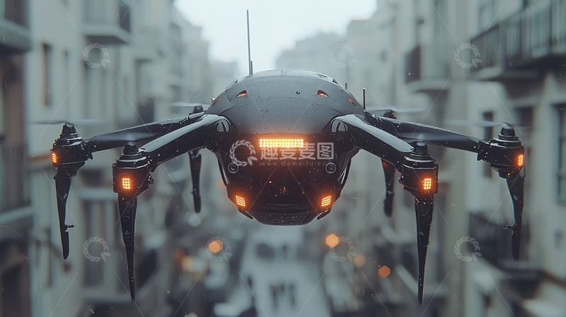高清大图下载【趣麦麦图】未来科技感无人机