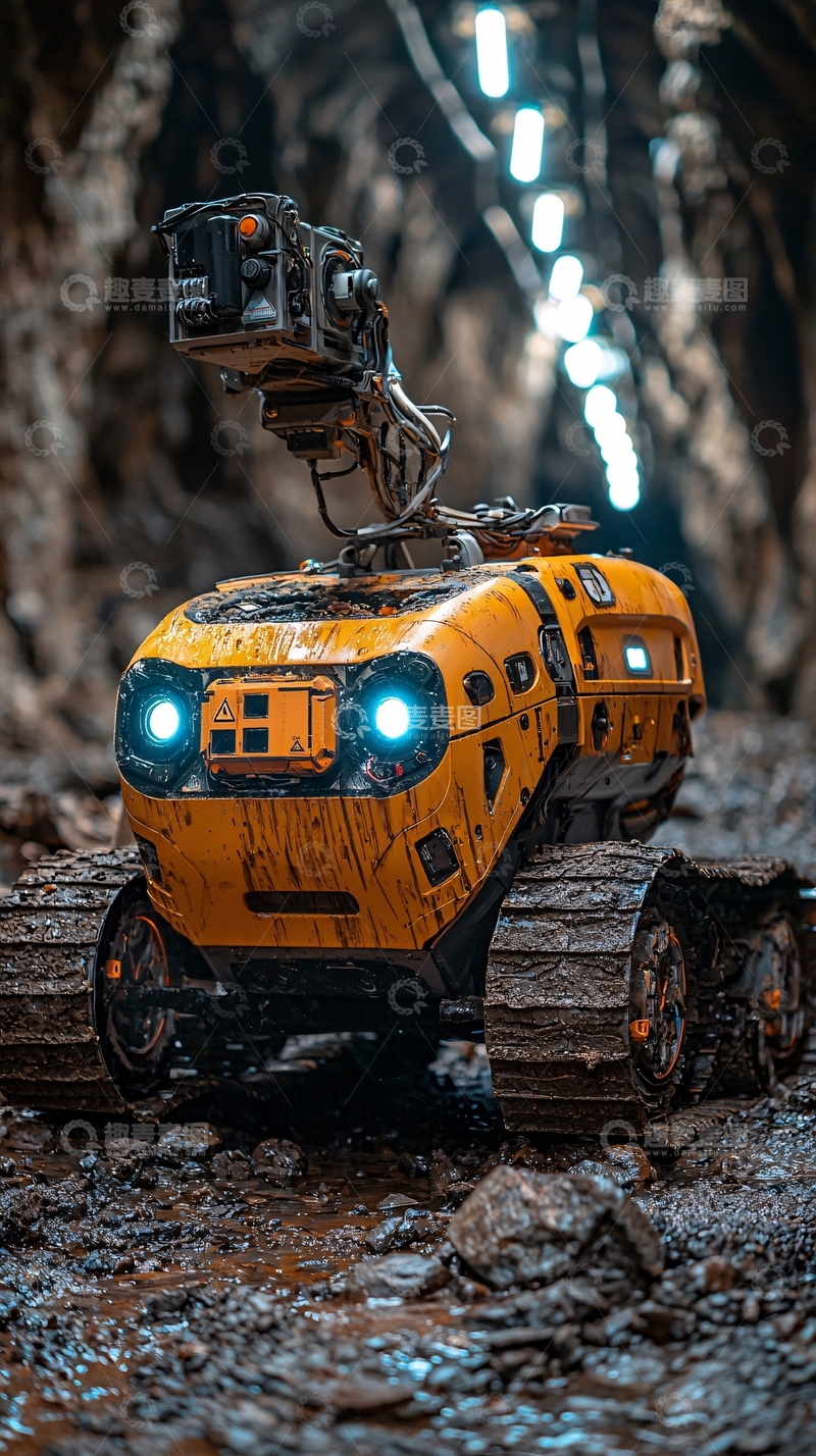 高清大图下载【趣麦麦图】矿井探测机器人