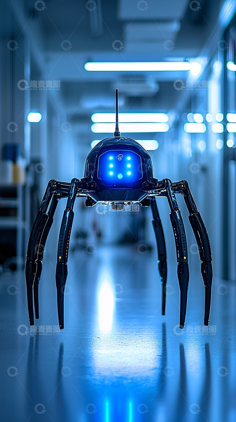 高清大图下载【趣麦麦图】未来科技感蜘蛛机器人