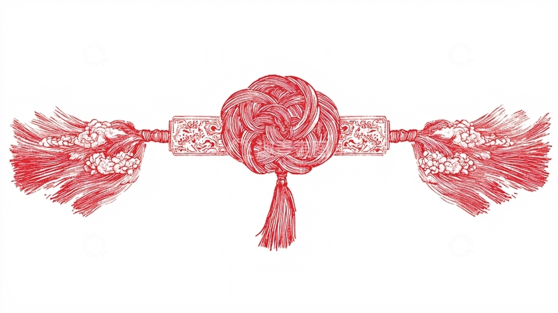 高清大图下载【趣麦麦图】红色中国结手绘图案