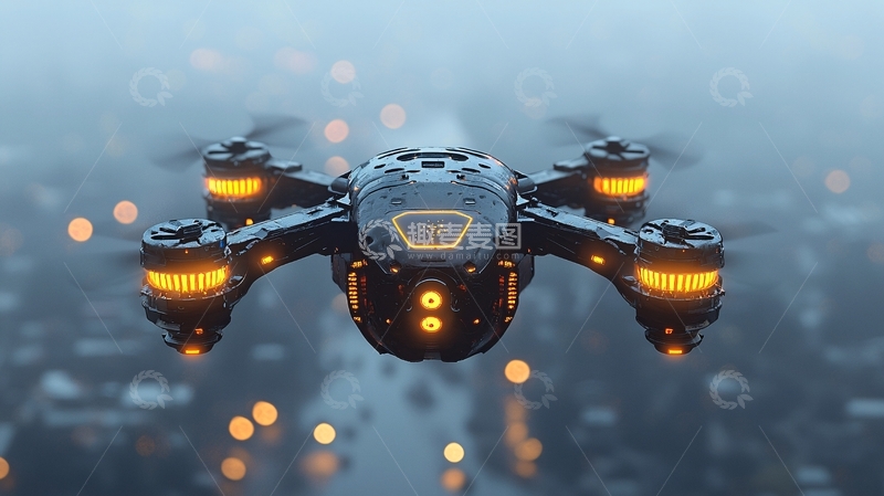 高清大图下载【趣麦麦图】未来科技无人机