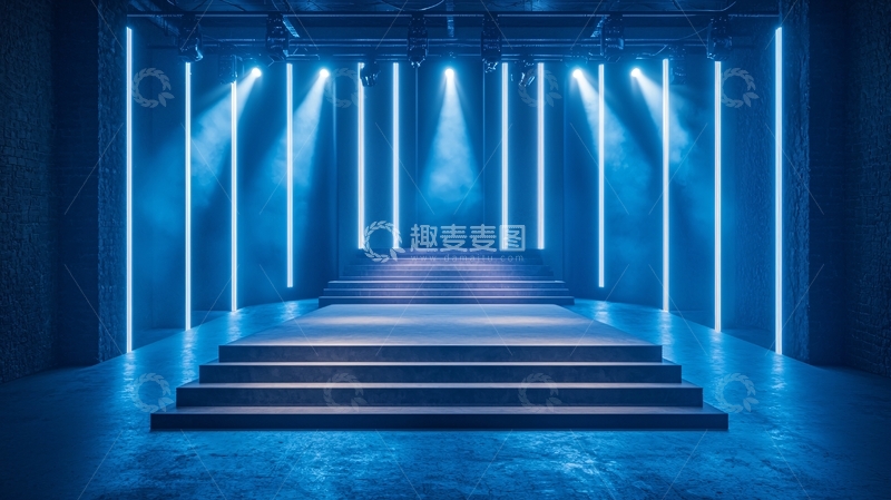 高清大图下载【趣麦麦图】蓝色灯光舞台