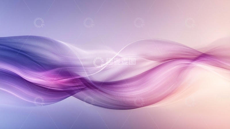 高清大图下载【趣麦麦图】梦幻紫色粉色波浪线条背景