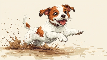 快乐奔跑的小猎犬