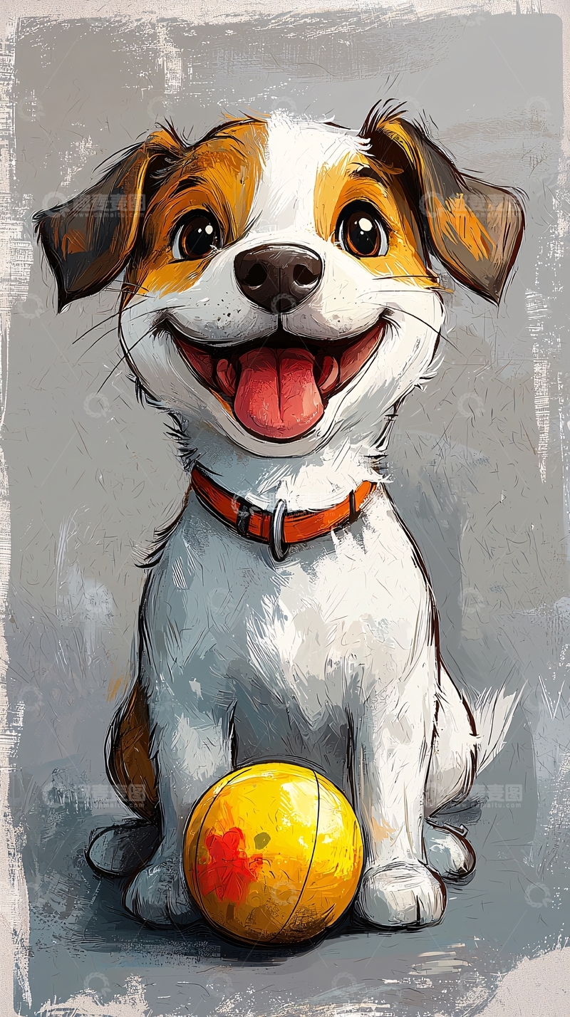 高清大图下载【趣麦麦图】可爱卡通小狗