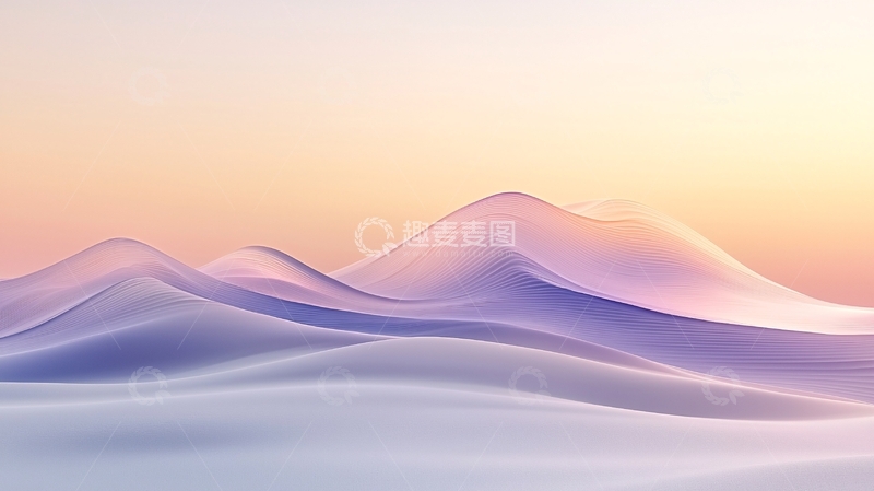 高清大图下载【趣麦麦图】柔和渐变色系抽象山峦