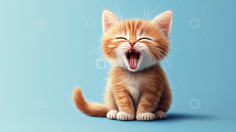 高清大图下载【趣麦麦图】可爱的小猫张着嘴