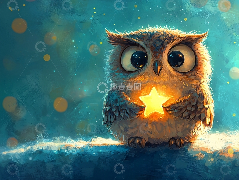 高清大图下载【趣麦麦图】可爱卡通猫头鹰