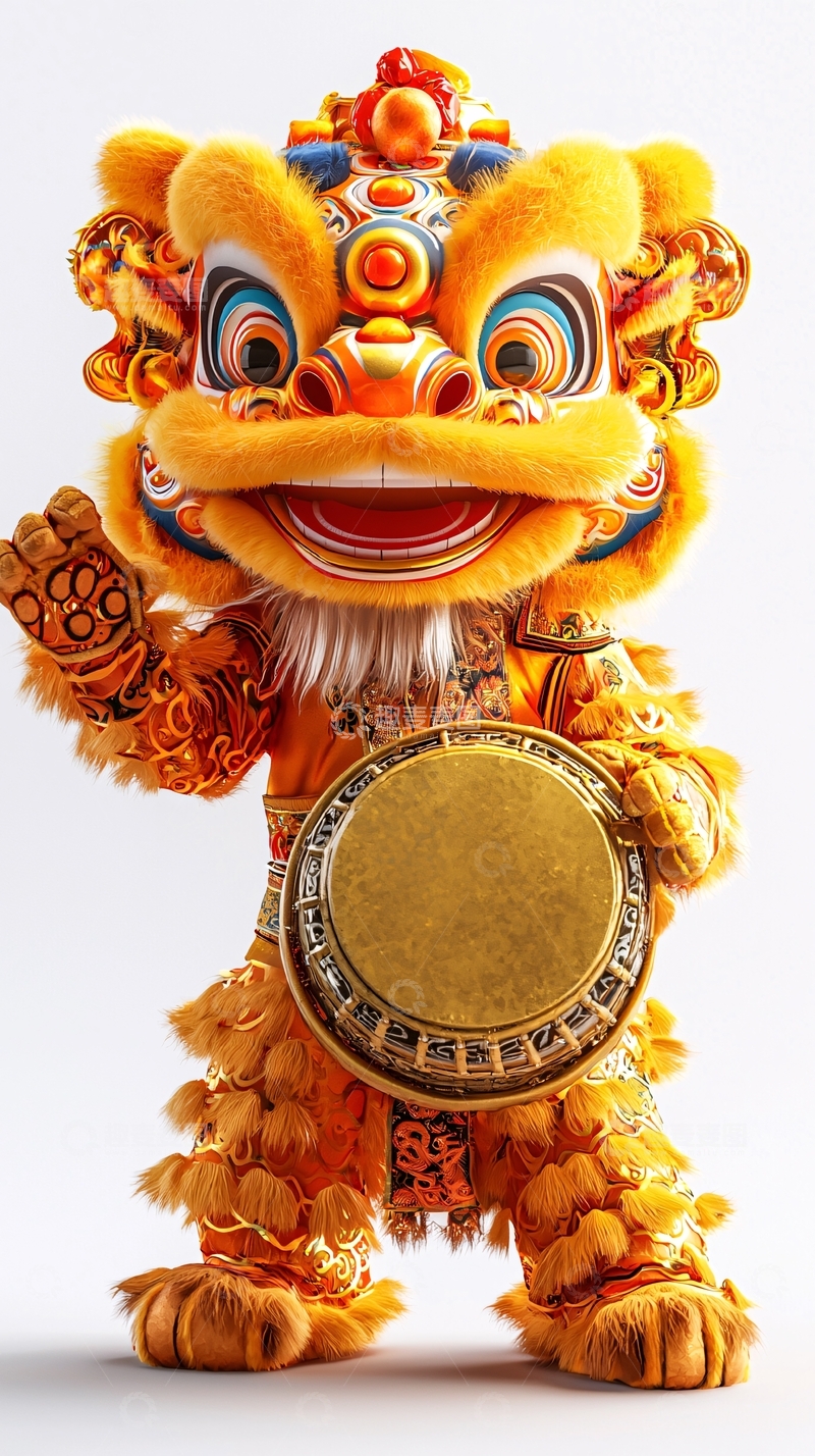 高清大图下载【趣麦麦图】吉祥可爱的舞狮玩偶