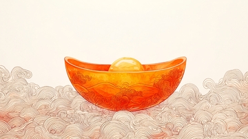 元宝置于祥云之上